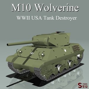 3d model m10 wolverine tank destroyer