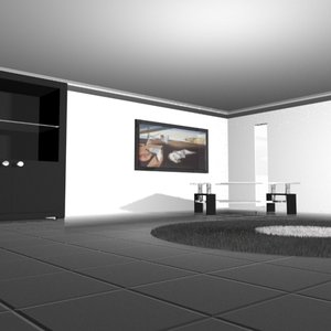 3d model realistic room interior