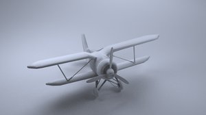 3d model of world war airplane