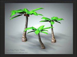 set 3 palm trees 3d 3ds