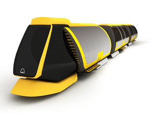 futuristic metro train 3d max