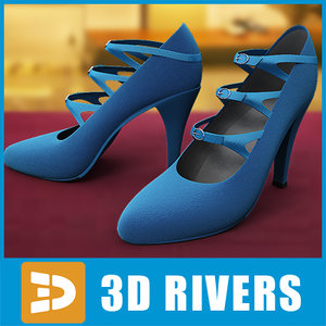 blue heels 3d model