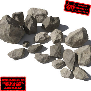 3d lot rocks stones -