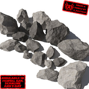 jagged rocks stones 6 3d model