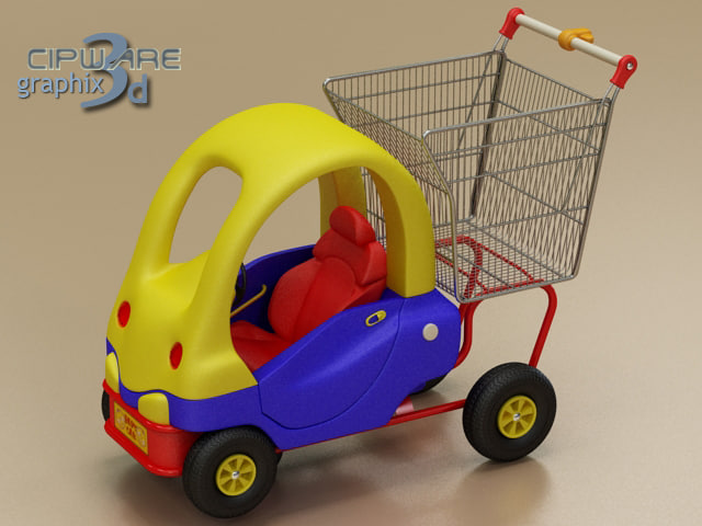 Shopping Cart Car 3d Model