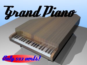 3d grand piano materials model