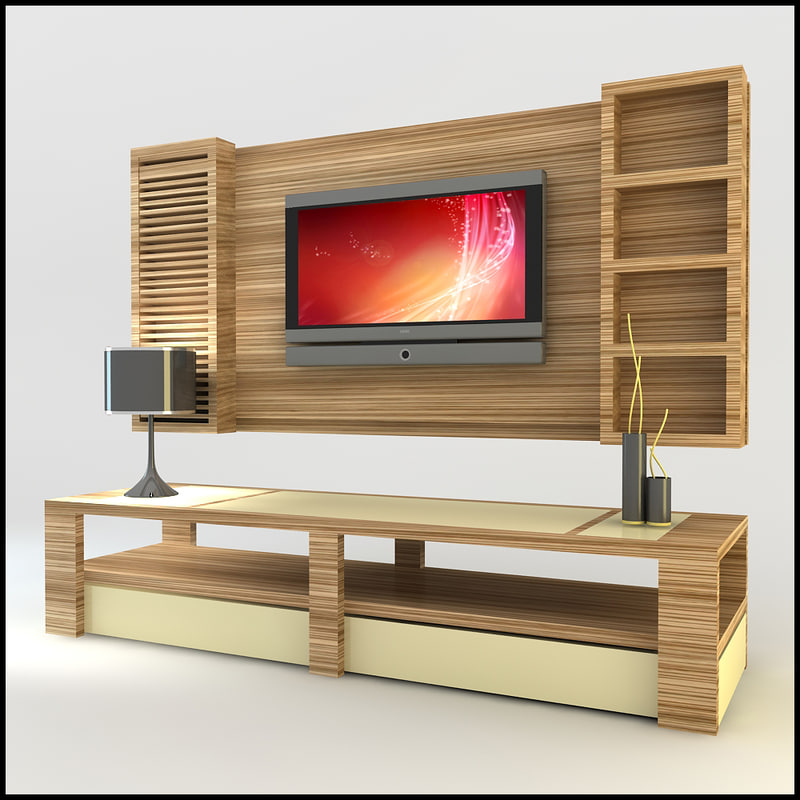  modern  tv  wall  unit  3ds