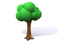 3ds Tall Simple Cartoon Tree