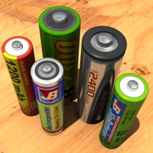 3d model batteries hi-res