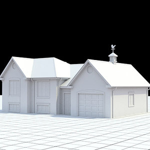3d single family colonial style model