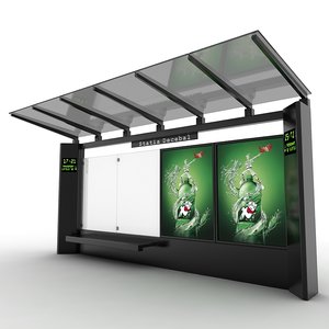 urban bus station shelters 3d model