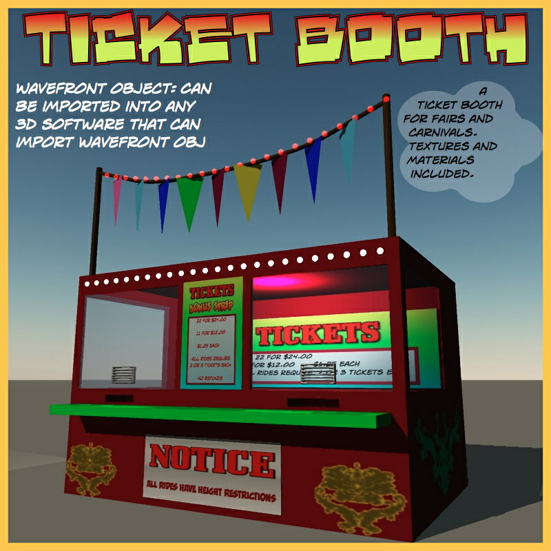 ticket booth 3d obj