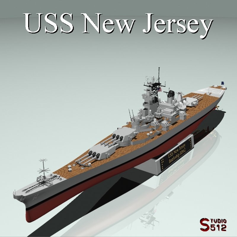 uss new jersey battleships 3d dxf