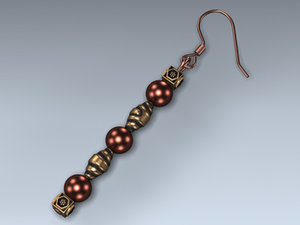 3d model earring copper dangle