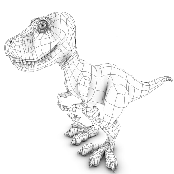 cartoon tyrannosaurus rex 3d obj