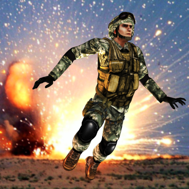 free fbx model soldier military character rigged
