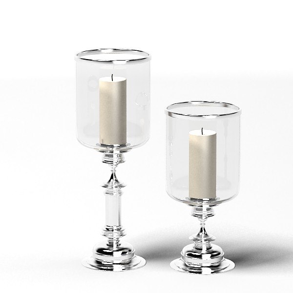 3ds glass chrome candle