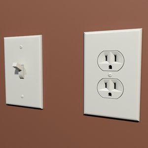 light switch outlet 3d max
