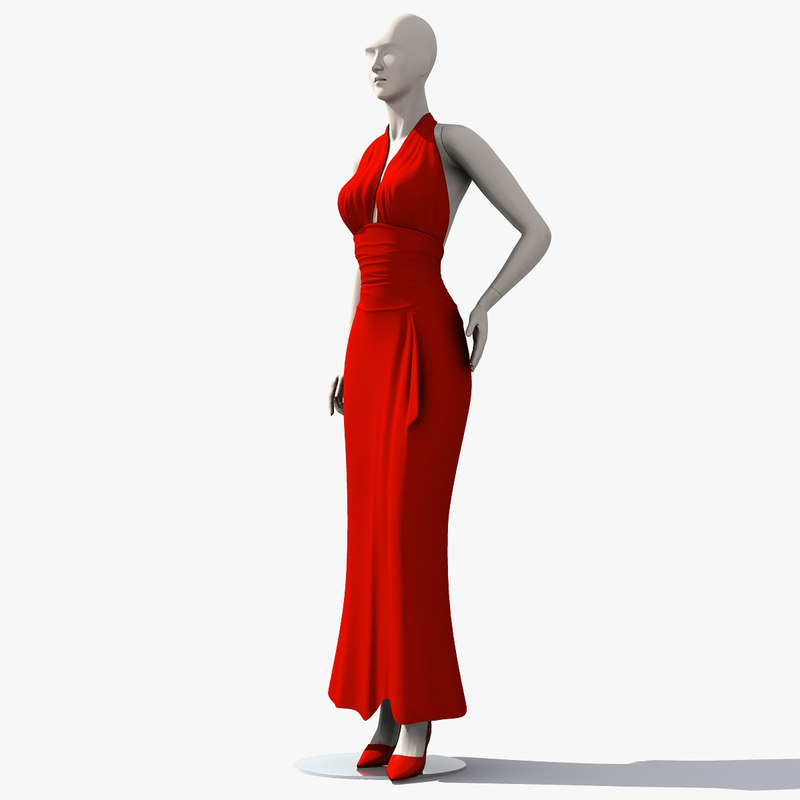 woman mannequin dress 3d obj