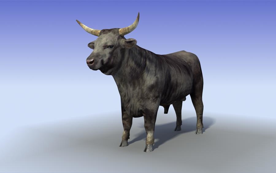 black bull low poly 3d modelmax8.zip