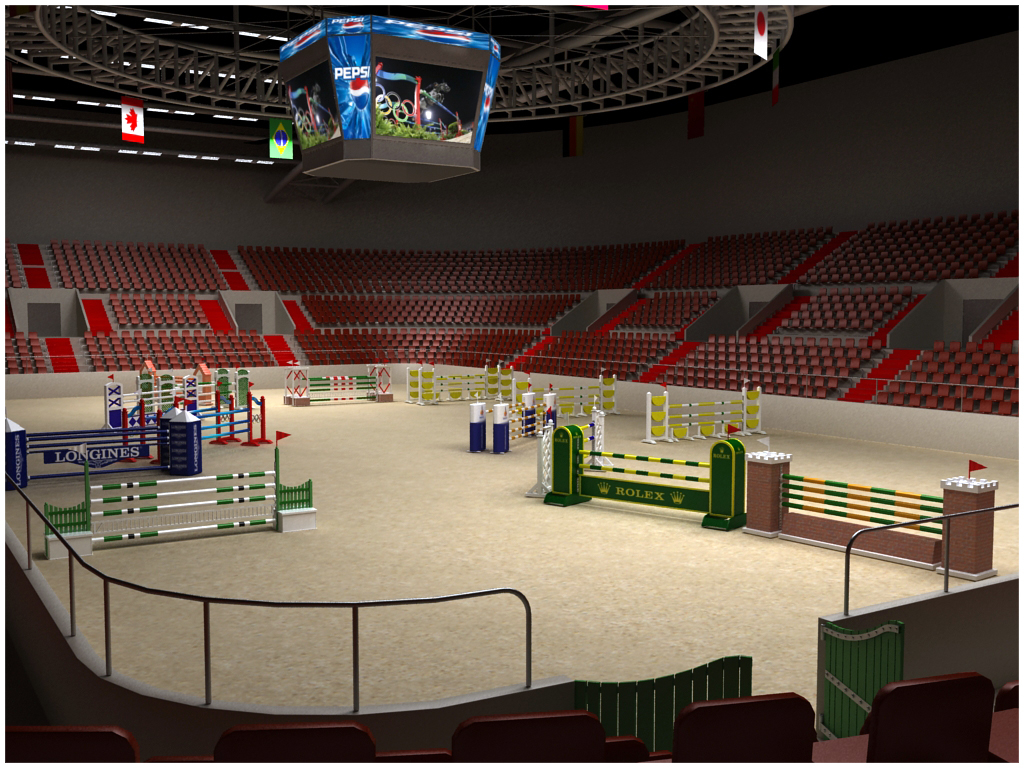 3dsmax horse jumping arena