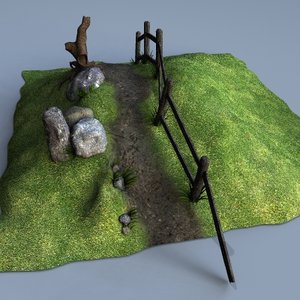 old hill fence 3d model