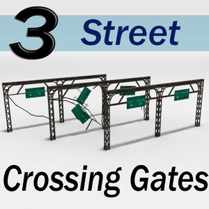 3ds max street crossing gates