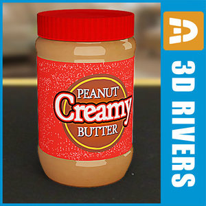 3d peanut butter jar model