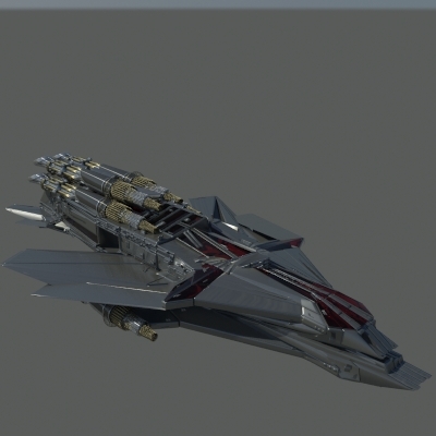 3d model large space ship