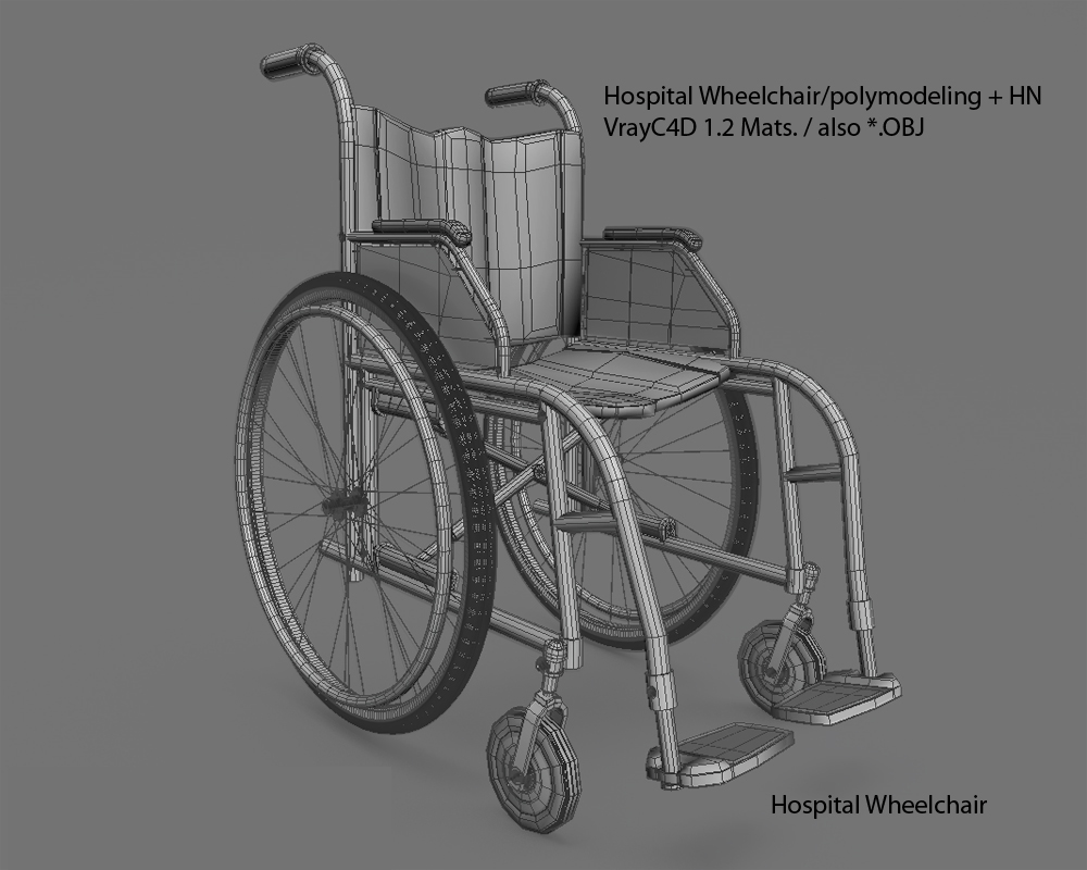 hospital wheelchair 3d model