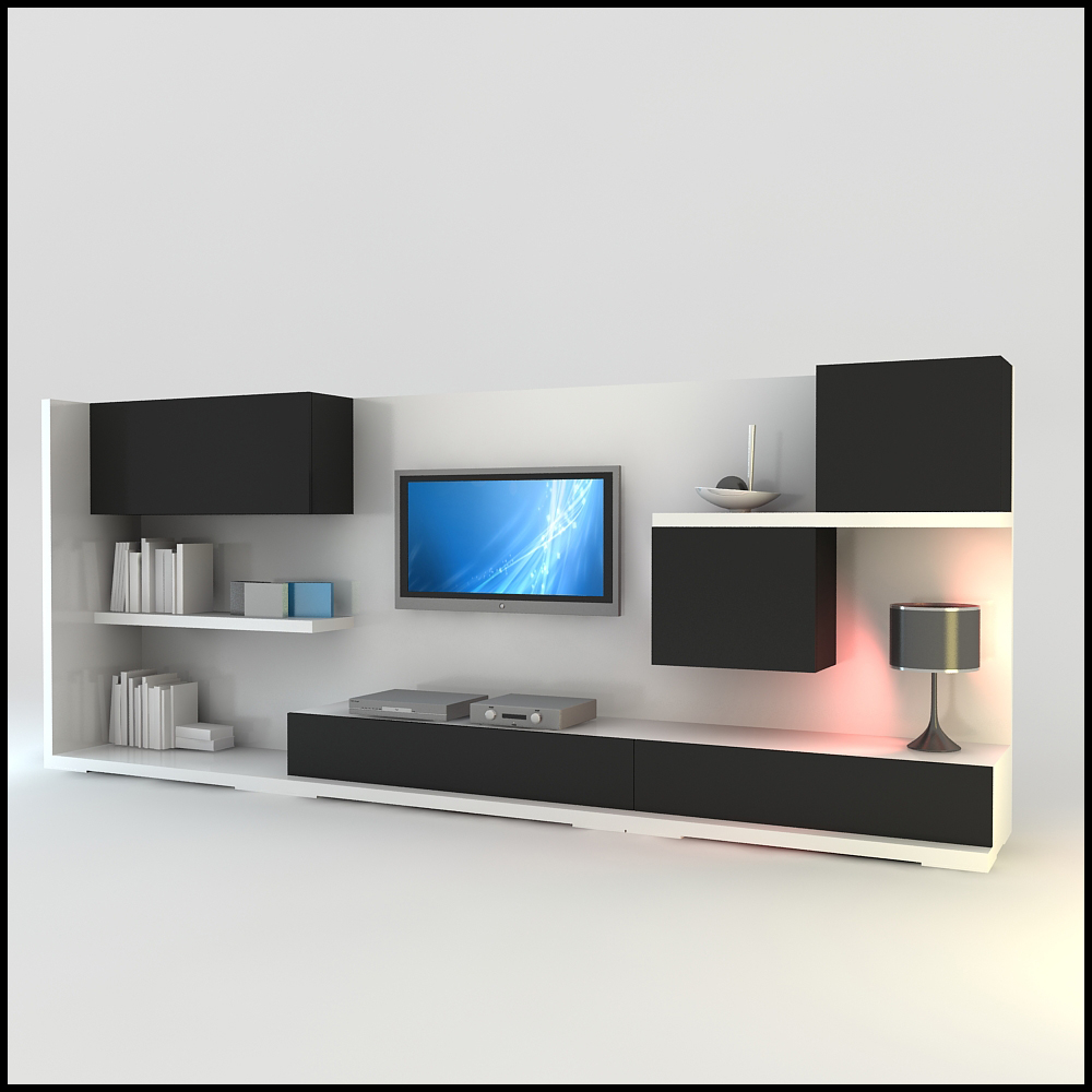 Modern Tv Wall Unit Dwg