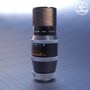 telephoto lens 75mm paillard bolex 3d 3ds