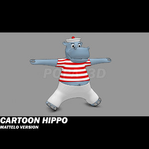 3d hippo cartoon