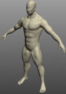 muscled male figure 3d 3ds