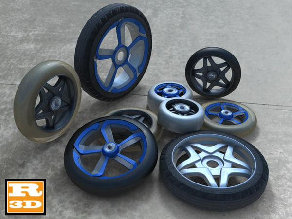 3d 8 wheels collections model