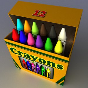 3d crayons box model