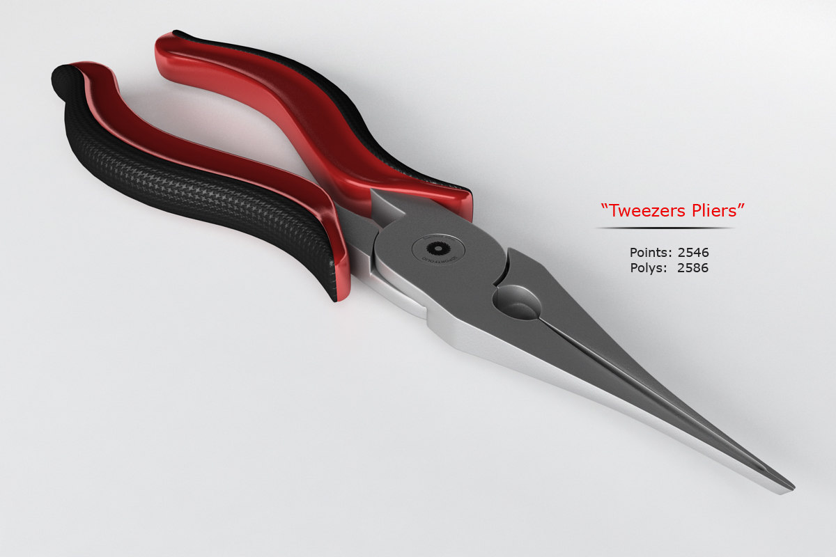 3d model of tweezers pliers