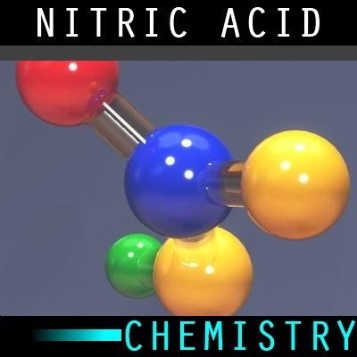 molecule nitric acid 3d model