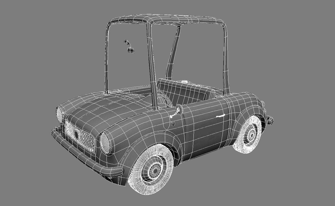 red cartoon car 3d model