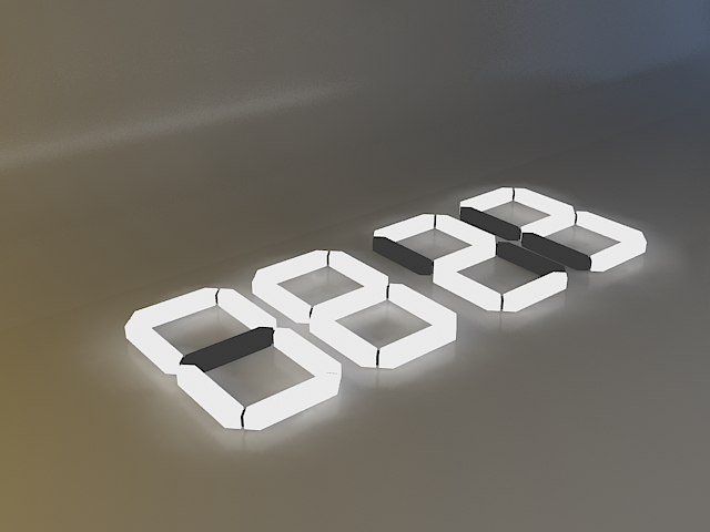 digital clock light 3d 3ds