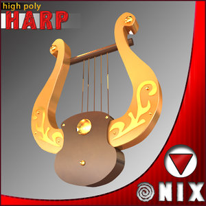 3ds max gold harp
