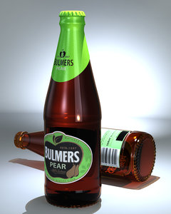 3d model of bulmers pear cider bottle