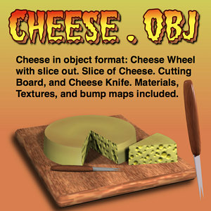 3d model of cheese wheel knife