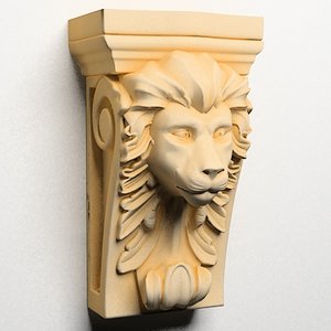 3d model lion head corbel