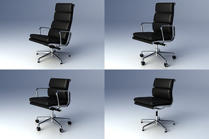 3d model eames softpad group chair