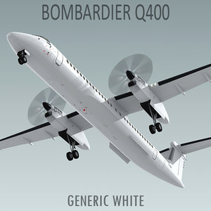 bombardier q400 generic white 3d model