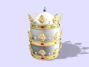 papal tiara crown 3d model