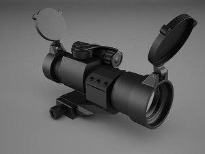 military red dot sight 3d model