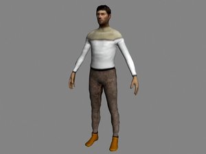 3d human peasant character model