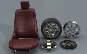 car accessories seat wheel 3d lwo